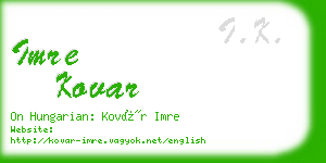 imre kovar business card